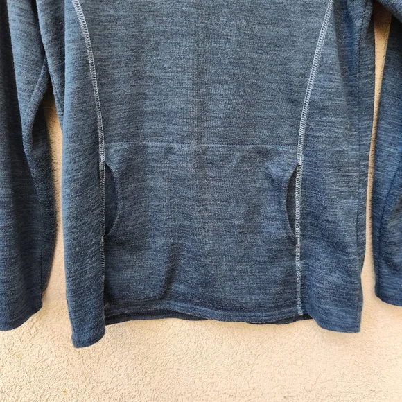 KUHL Women's Lea Pullover Small Teal Heathered Cowl Neck Kangaroo Pocket - Picture 4 of 11